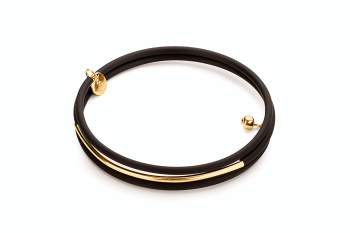 NYX - bracelet with rubber and gold plated tube