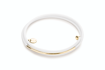 GAIA - bracelet with rubber and gold plated tube