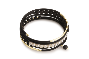 APATE - bracelet with rubber and gold plated tube
