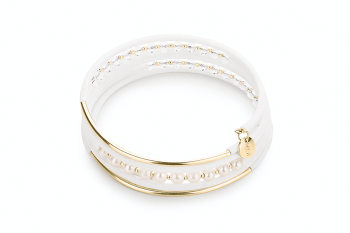 PSYCHE - bracelet with rubber and gold plated tube