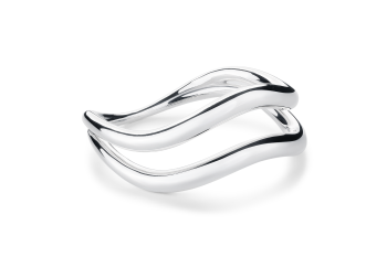 Manta Lips Ring - dvojitý stříbrný prsten