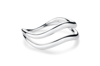 Manta Lips - double silver ring