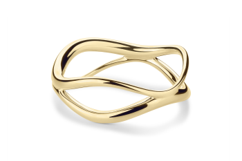 Manta Wave - gold plated ring