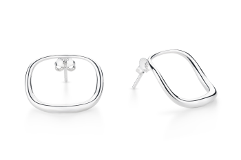 Manta Hoops Medium - silver earrings