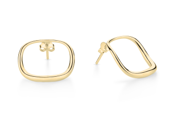 Manta Hoops Medium - gold plated earrings