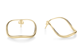 Manta Hoops Large - gold plated earrings