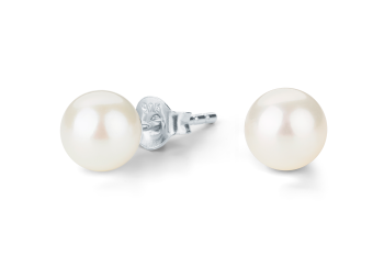 Jasmine Pearl Studs - náušnice pecky s říční perlou, stříbro, zasvěcené touze po KRÁSE