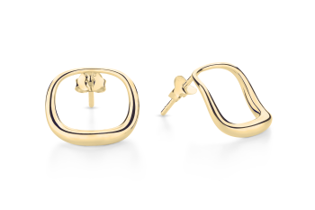 Manta Hoops Small - gold earrings, 14 carats purity