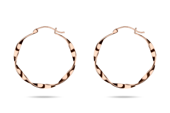 Fatal Crush Hoops - rose gold plated silver earrings, glossy