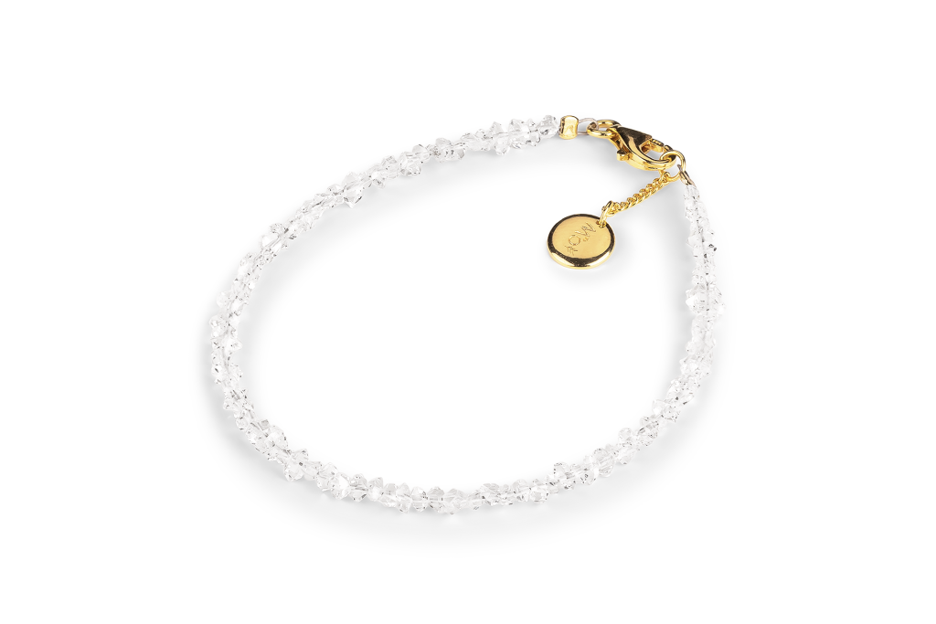 Křišťálový náramek diamond crystal, pozlacení