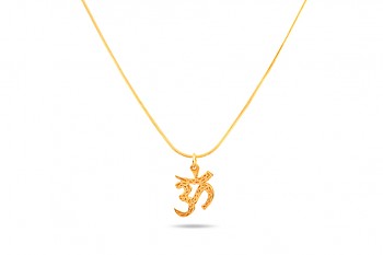 OM - Gold plated chainlet 42 cm, ohm symbol