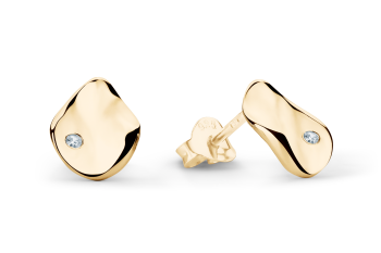 Rosa Tudor Zircon Studs Small - malé pozlacené náušnice pecky