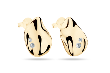 Rosa Tudor Zircon Studs Medium - pozlacené náušnice