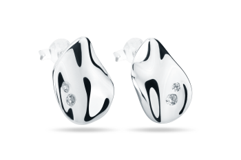 Rosa Tudor Diamond Studs Medium - stříbrné náušnice s diamanty