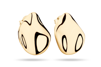 Rosa Tudor Studs Large - pozlacené náušnice