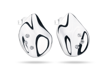 Rosa Tudor Zircon Studs Large - stříbrné náušnice