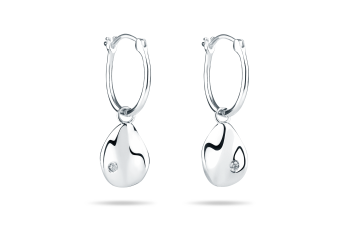 Rosa Tudor Zircon Hoops Small - stříbrné náušnice kroužky