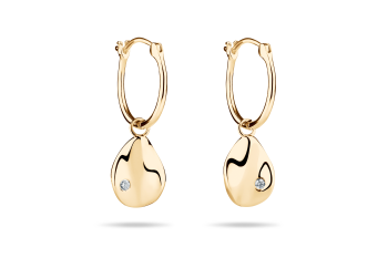 Rosa Tudor Zircon Hoops Small - pozlacené náušnice kroužky