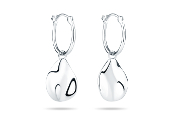 Rosa Tudor Hoops Large - stříbrné náušnice kroužky