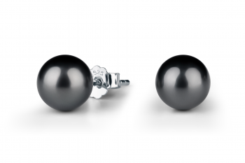 Tahitian Pearl Studs - náušnice pecky s černou perlou z Tahiti, stříbro, zasvěcené touze po KRÁSE