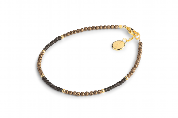 Amoa Black - bracelet dedicated to the desire for SERENITY, black turqoiuse, pyrite and gold plated silver