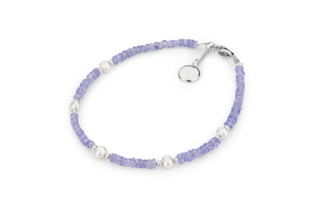 Amré - náramek s tanzanitem, perlami a stříbrem, zasvěcený touze po PROBUZENÍ