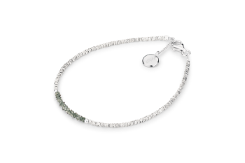 Oya - náramek s fragmenty stříbra a křemene, zasvěcený touze po ŠTĚSTÍ