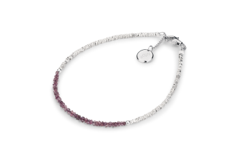 Zuri - náramek s fragmenty stříbra a křemene, zasvěcený touze po ŠTĚSTÍ 