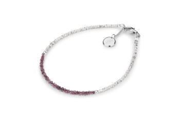 Zuri - náramek s fragmenty stříbra a křemene, zasvěcený touze po ŠTĚSTÍ 