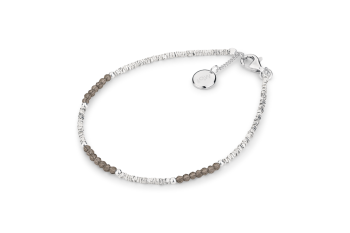 Aore - náramek s fragmenty stříbra a kouřovým křemenem, zasvěcený touze po ŠTĚSTÍ