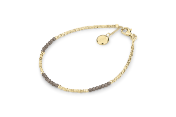 Aore - náramek s fragmenty pozlaceného stříbra a kouřovým křemenem, zasvěcený touze po ŠTĚSTÍ