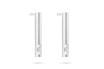 Crystal Amulet Sticks - Silver earrings sticks with crystal