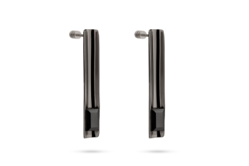 Hematite Amulet Sticks - Silver earrings sticks with hematite, black rhodium