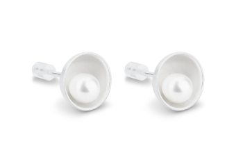 Pearl Amulet Studs - silver earrings studs with river pearl