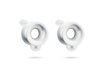 Pearl Amulet Circles - Silver earrings circles with river pearl