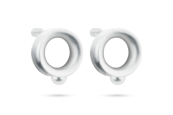 Pearl Amulet Hoops - Silver earrings hoops with river pearl