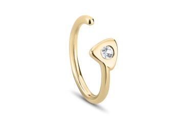 Element VZDUCH – pozlacený prsten s bílým safírem