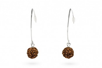 SHIVA - Silver earrings, Rudraksha seed