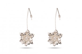 MANI PADMA - Silver earrings, large, lotus