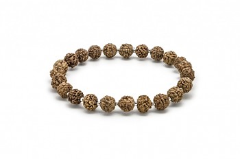 BIDJA - bracelet with silver plated rocailles and Rudraksha seed