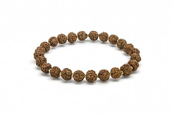 BIDJA - bracelet with gold plated rocailles and Rudraksha seed