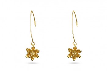 MANI PADMA - Gold plated earrings, small lotus