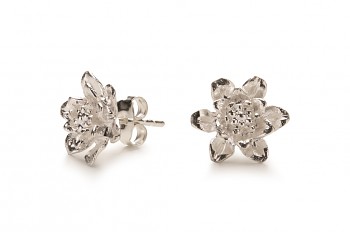 MANI PADMA - Silver earrings, lotus