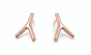 WAI Earrings - Stříbrné náušnice, růžově pozlacené 