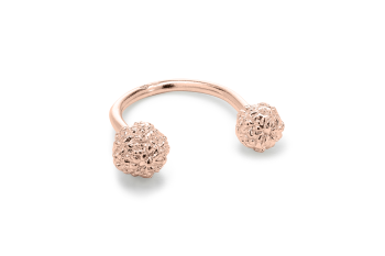 ASA - Silver ring, rose gold plated, Rudraksha