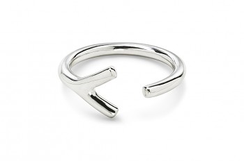 WAI Ring Y - Silver ring, glossy