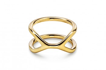 CUFF Ring - Stříbrný prsten pozlacený, lesk