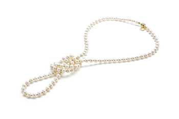 ASTRAIA - Pozlátený náhrdelník, riečna perla