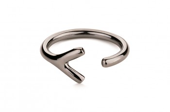 WAI Ring Y - Strieborný prsteň, čierne ródium