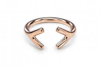 WAI Ring YY - Rose gold plated silver ring, glossy